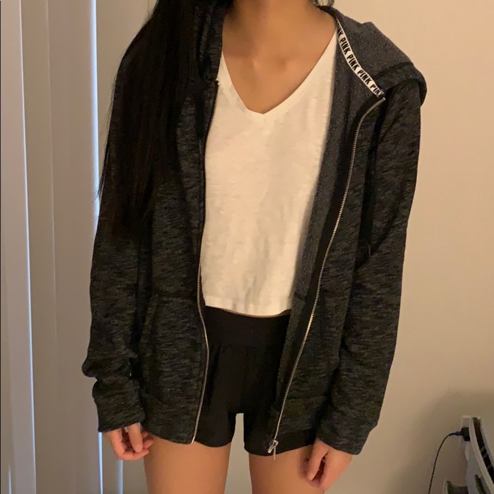 PINK Dark Grey Hoodie